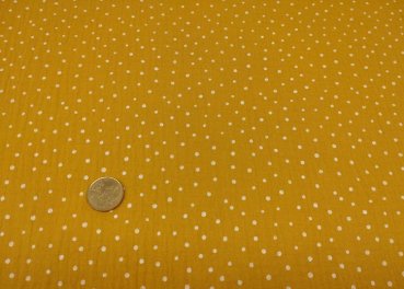 Musselin Mini Dots senf Double Gauze