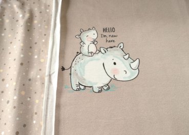 Panel Baby rhino sand fabric for babies