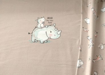 Panel Baby rhino sand fabric for babies