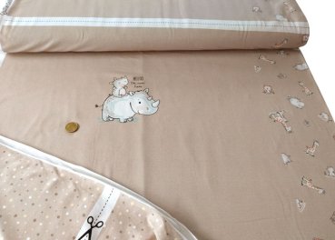 Panel Baby rhino sand fabric for babies
