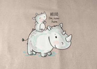 Panel Baby rhino sand fabric for babies