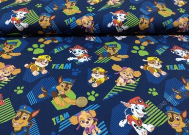 Paw Patrol Jersey Kinderstoff blau von Swafing