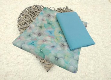 Fabric set Filina jersey mint green and wristband light blue for kids and adults