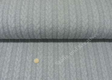 Strickstoff Zopfmuster light grey Jacquard Jersey