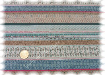 Stripe Amarina ecru bleu Sweatshirtstoff von Hilco
