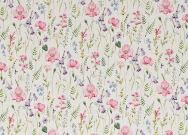 Summer Flowers Swafing Rippjersey ecru Blumenstoff