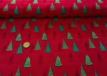 Tannenbäume cotton fabric with christmas trees