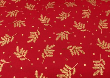 Tannenzweige christmas fabric red