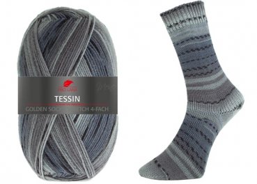 Tessin Stretch-Sockenwolle von Golden Socks, Pro Lana,  Strumpfwolle grau