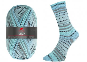 Tessin Stretch-Sockenwolle von Golden Socks, Pro Lana,  Strumpfwolle hellblau
