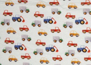 Thea Fahrzeuge Double Gauze Baumwollstoff für Kinder von Swafing