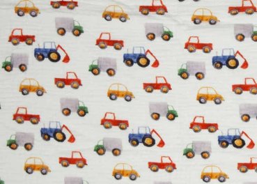 Thea vehicles, giraffes or whale Double Gauze Swafing musselin fabric for kids