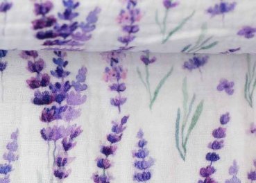 Thea Lavender Double Gauze Baumwollstoff von Swafing