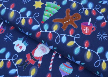 Hamburger Liebe Ugly Christmas Design Christmas Lights Bio-Sweat blau