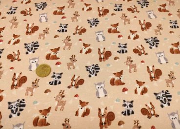 Waldzauber Hilco French Terry Kinderstoff Meterware mit Waldtieren