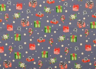 christmas presents blue christmas fabric cotton poplin