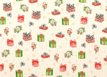 christmas presents ecru christmas fabric cotton poplin