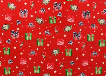 christmas presents red christmas fabric cotton poplin