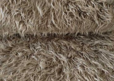 Zottelstoff braun meliert, Kunstfell zum Basteln und Nähen