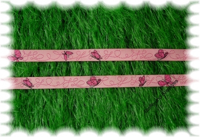ferumhliegende Letterschminge Webband rosa