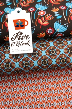 Miss Flavour Stretch-Jersey light blue orange Hamburger Liebe Five O'Clock 50 cm