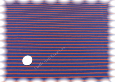Campan Baumwoll Jersey Hilco royalblau rot 50 cm Streifenjersey