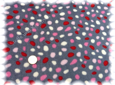 Dotty Sari Wellnessfleece dots Hilco grey  Rest 27 cm reduced!!