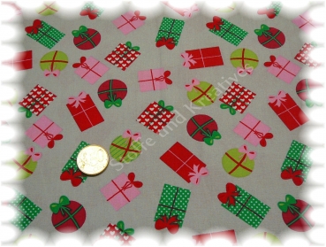 Little Presents Christmas fabric grey      Rest 50 cm reduced!!