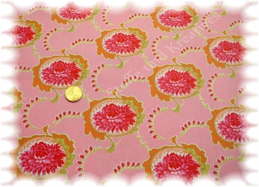 Pia cotton print flowers pink 50 cm