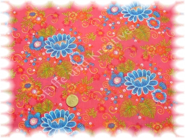 Floral cotton flowers pink     Rest 45 cm reduced!!
