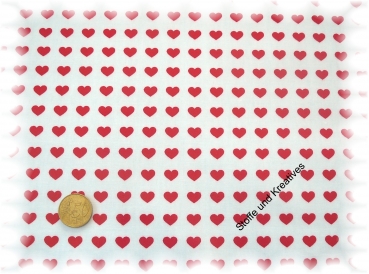 Herzchen in Reihe  cotton hearts,white water resistant 50 cm