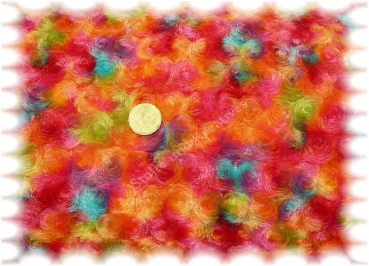 Kringelplüsch kunterbunt Plüsch Kunstfell   Stoffrest_59 cm reduziert