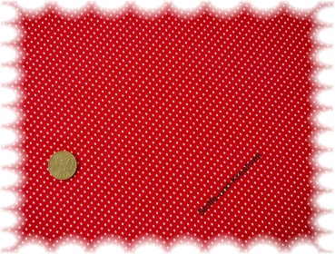 Dots xs cotton woven print red, white   Rest 45 cm reduced!!