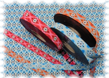 Lizzy Five O'Clock Webband orange hellblau Hamburger Liebe