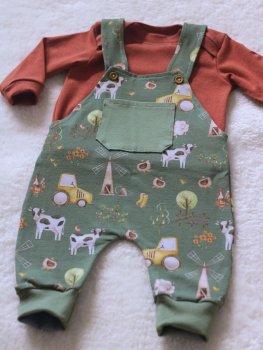 Lüneburg Swafing fabric for kids with farm animals ecru or khaki 50 cm