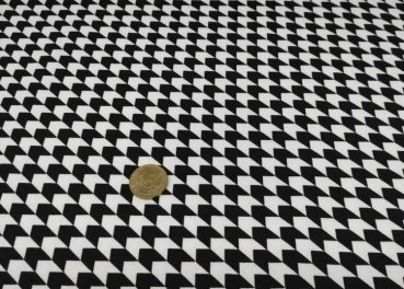 Geometric cotton Jersey with semicircles or houndstooth pattern 50 cm