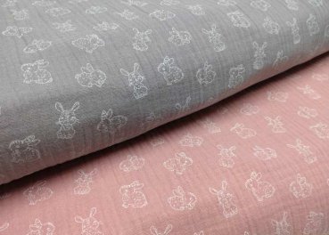Fabric Lillestoff Musselin Musselin Lou Rosé Double Gauze Fabric