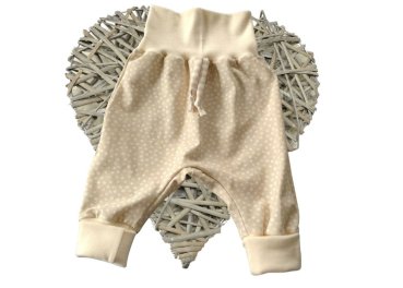 DIY sewing kit fabric cuttings jersey dots beige cuffs sewing kit