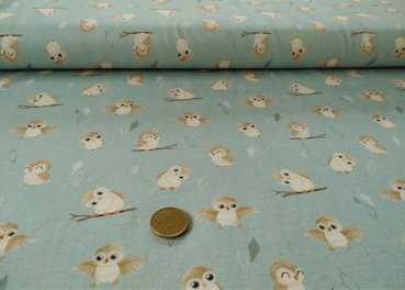 Euli Hilco Kinderstoff Eulenstoff Jersey Mrs. Mint  Design