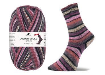 Flums Stretch-Sockenwolle von Golden Socks, Pro Lana,  Strumpfwolle beere