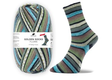 Flums Stretch-Sockenwolle von Golden Socks, Pro Lana,  Strumpfwolle grün