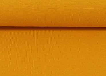 Heike Bündchenware glatt goldgelb, Bündchenstoff Schlauchware Strickbündchen Swafing