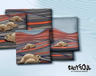 Preview: Salty Soul In the Dunes Jersey Panel Thorsten Berger grau orange Robbenstoff