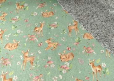 Isla alphensweat deer light green by Swafing Inside fleece grey mottled