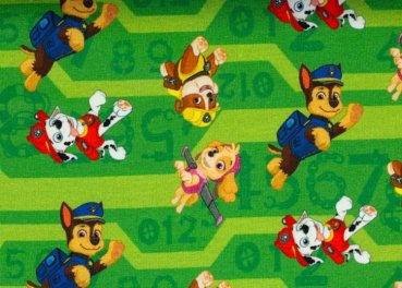 Paw Patrol Jersey Kinderstoff grün von Swafing