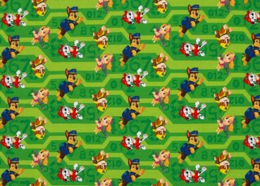 Preview: Paw Patrol Jersey Kinderstoff grün von Swafing