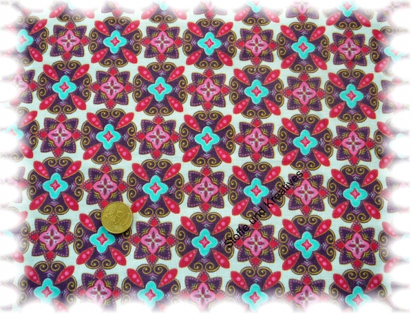 Piruetas  Feincord hellgrau, lila   Stoffrest_46 cm reduziert