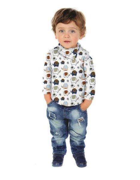 Elephants Soft Sweat in weiß ein Bio-Sweatshirtstoff mit Elefanten, Kinderstoff, Babystoff
