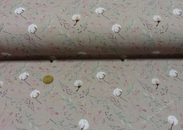 Aurelia Waffeljersey stone jersey in waffle structure with flowers