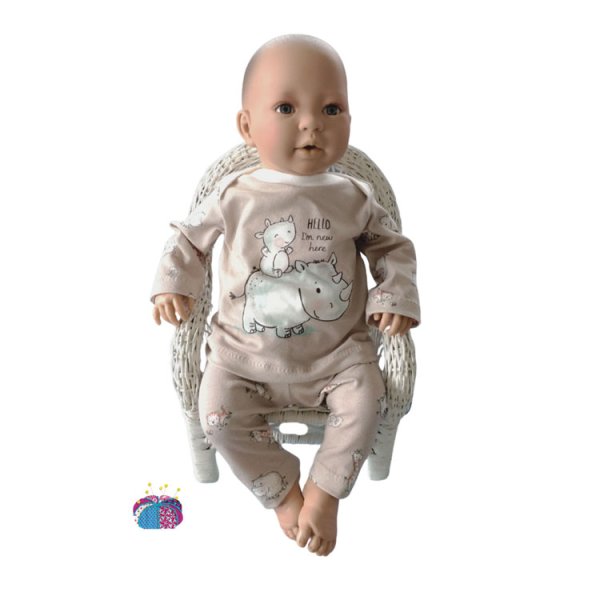 Panel Baby rhino sand fabric for babies